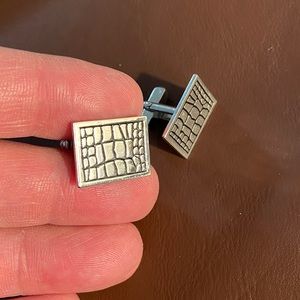 Square silver cufflinks